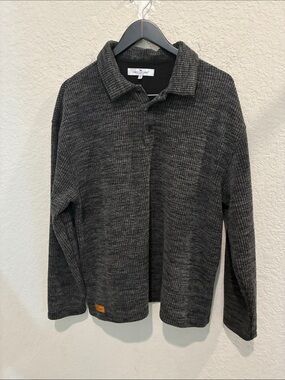 Simply Southern Black & Dark Gray Ribbed Knit Top Size XL